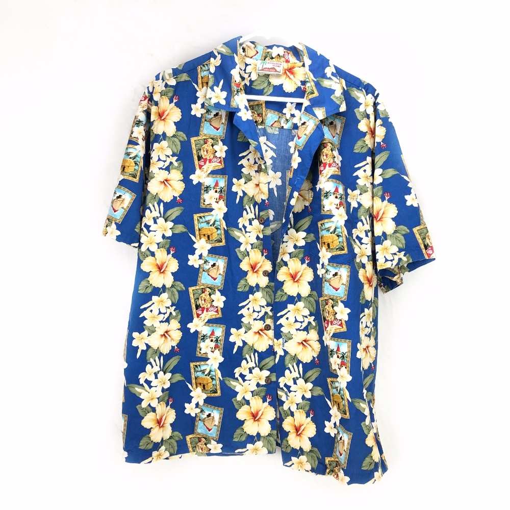 Vintage Evergreen Island Hawaiian shirt XL